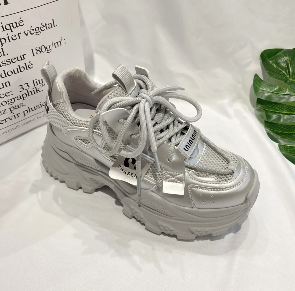 Thick Sole Fashion Sneakers Chunky Lace-Up